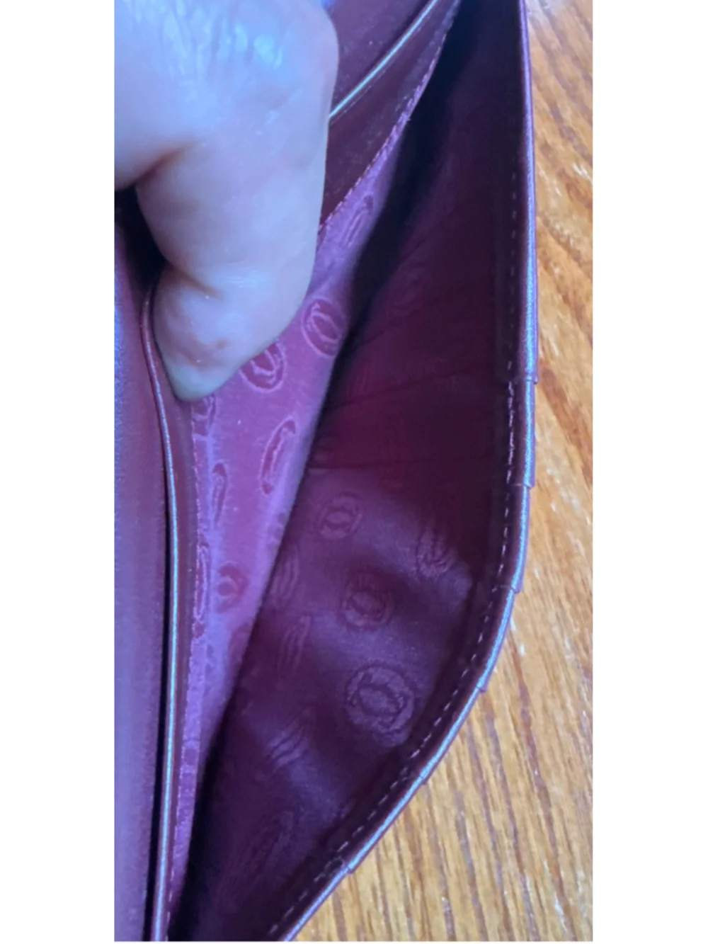 Cartier Burgundy Leather Long Wallet, One Size
